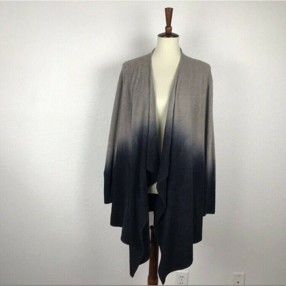 Barefoot Dreams Sweater‎ Women Sz S/M Open Cardigan Calypso Ombre Stretch Knit